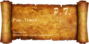 Pap Timót névjegykártya